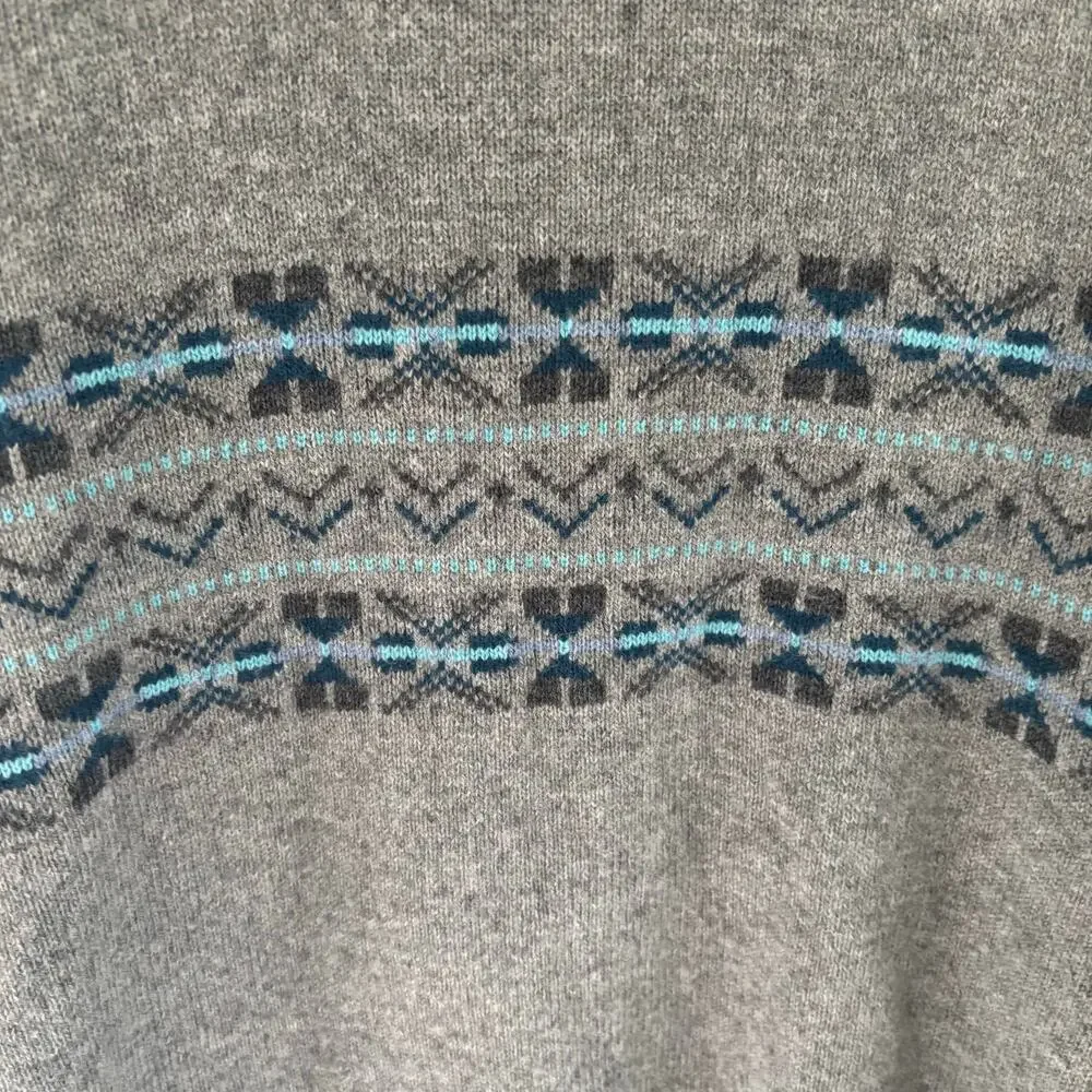 J. Crew Men's Fair Isle Winter Sweater Lambswool Blend Size M
